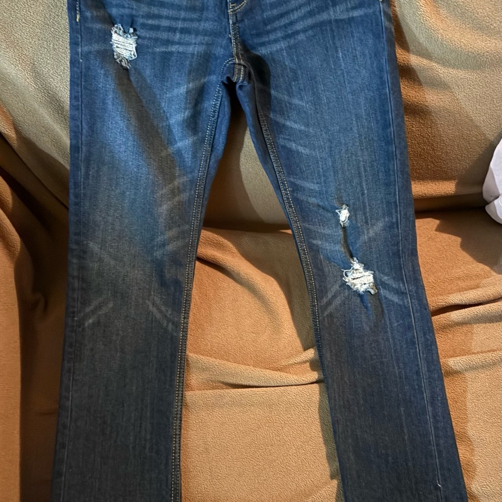 Distressed Blue Girls Jeans